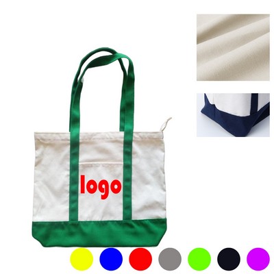 10 oz. Cotton Canvas Boat Tote With Front Pocket